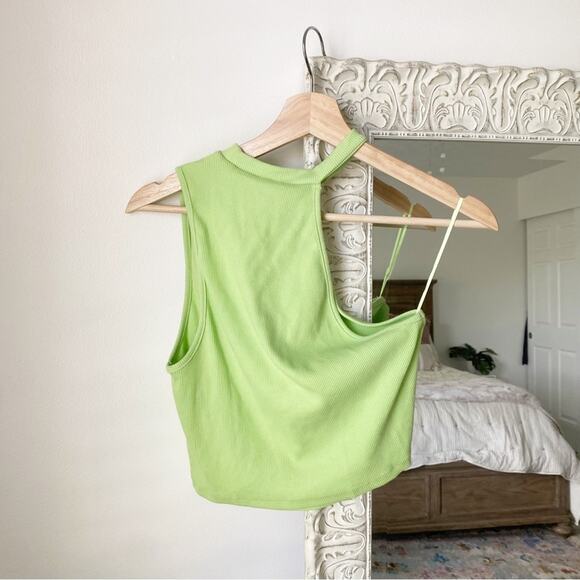 Zara Asymmetrical Ribbed Cutout Crop Top - Picture 9 of 10